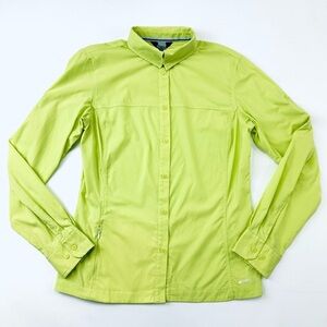 MEC sport long sleeve shirt Womens Medium Hi Vis vis roll tab collared Outdoors